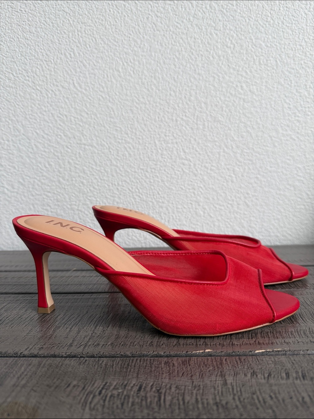 INC International Concepts Alissa Red Zenith Slide Sandals NIB